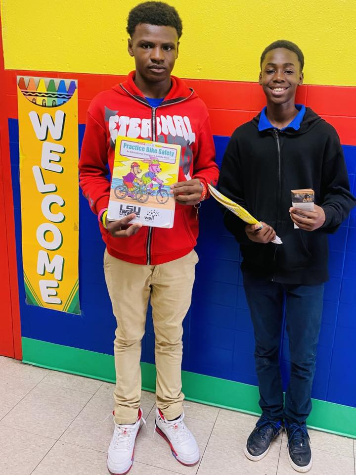 Two boys posing for a photo.